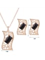 thumb Alloy Imitation-gold Plated Fashion Artificial Stone Hollow Two Pieces Jewelry Set 3