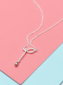 thumb Sterling silver hollow geometric line necklace 0