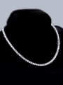 thumb White Gold Plated Zircon Necklet 0