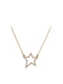 thumb Simple Hollow Star Zircon Necklace 0