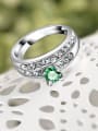 thumb Elegant Green Zircon Platinum Plated Ring 2