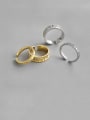 thumb 925 Sterling Silver With Gold Plated Classic Wrinkle Round Free Size Rings 0