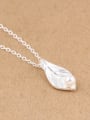 thumb Freshwater Pearl Leaf Silver Necklace 2