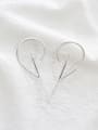 thumb Personalized Simple Silver Linear Smooth Earrings 0