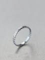 thumb S925 Silver Zircon Single Line Midi Ring 0