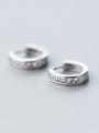 thumb Couples Geometric Shaped Rhinestones S925 Silver Clip Earrings 2