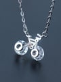 thumb S925 silver mini bicycle shining zircon necklace 1