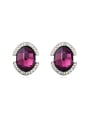 thumb Simple austrian Crystals-covered Alloy Stud Earrings 0