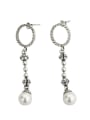 thumb Vintage Sterling Silver  With Artificial Pearl Vintage Round Beads Pendants   Earrings 0