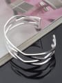 thumb Simple Hollow Silver Plated Copper Opening Bangle 3
