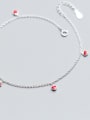 thumb 925 Sterling Silver With Platinum Plated Fashion Heart Anklets 2