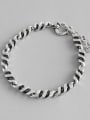 thumb 925 Sterling Silver With Antique Silver Plated Simplistic Twisted Chain Bracelets 0