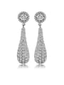 thumb Copper Alloy White Gold Plated Fashion Creative Zircon drop earring 0