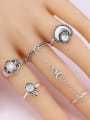 thumb Personalized Moon Star Opal stones Alloy Ring Set 1