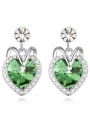 thumb Fashion Heart austrian Crystals-covered Alloy Stud Earrings 3