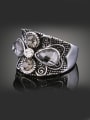 thumb Retro style Crystals Antique Silver Plated Alloy Ring 1