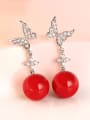 thumb 925 Sterling Silver With  Shell Trendy Bowknot Drop Earrings 3