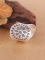 thumb Punk Silver Handmade Flower-etched Ring 2