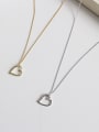thumb Sterling silver  simple  hollow love  heart necklace 0