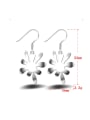 thumb Christmas Gist Flowers Shaped White Gold Plated Drop Earrings 3