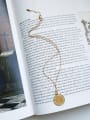 thumb Sterling silver fashion round card simple personality gold necklace 2