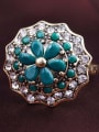 thumb Classical Retro Resin stones Crystals Flowery Alloy Ring 1