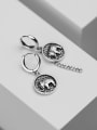 thumb 925 Sterling Silver With Antique Silver Plated Vintage Round Mesh Elephant Earrings 1