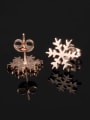 thumb Simple Rose Gold Plated Snowflake Titanium Stud Earrings 1