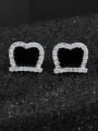 thumb Simple Shiny Cubic Zirconias 925 Sterling Silver Stud Earrings 0