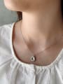 thumb 925 Sterling Silver With Gold Plated Simplistic Oval Necklaces 1