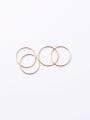 thumb Titanium With Gold Plated Simplistic Hollow Smooth Round Band Rings 1