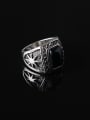 thumb Punk style Black Resin Antique Silver Plated Alloy Ring 2