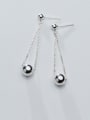 thumb 925 Sterling Silver With Gold Plated Simplistic Round Drop Earrings 1