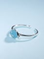 thumb Simple Little Blue Enamel Fish 925 Silver Opening Ring 1