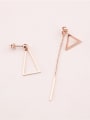 thumb Hollow Triangle Geometric Asymmetry Stud Earrings 0