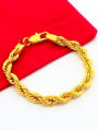 thumb Unisex Exquisite Twist Rope Design 24K Gold Plated Bracelet 1
