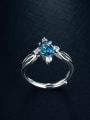 thumb Platinum Plated Sapphire Gemstone Engagement Ring 2