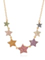 thumb Copper With  Rhinestone Trendy Star Beaded Necklaces 4