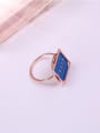 thumb Blue Glue Square Exaggerated Ring 1