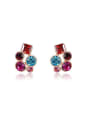 thumb High-grade Colorful Austria Crystal Geometric Stud Earrings 0