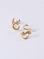 thumb Titanium With Gold Plated Personality Irregular Stud Earrings 4