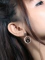 thumb Simple Hollow Rounds Rose Gold Plated Stud Earrings 1