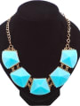 thumb Exaggerated Geometrical Resin Sticking Gold Plated Necklace 4