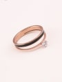 thumb Double Lines Zircon Glue Fashion Ring 0