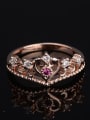 thumb Fashion Tiny Cubic Zirconias Heart Crown Copper Ring 3