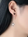 thumb Fashion Star Rose Gold Plated Titanium Drop Earrings 1