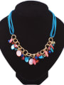 thumb Bohemia style Colorful Resin Artificial Leather Necklace 0