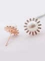 thumb Fashion Freshwater Pearl Chrysanthemum shaped stud Earring 0