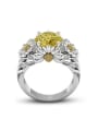 thumb Exaggerated Yellow Zircon Flowers Copper Ring 1
