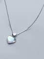 thumb 925 Sterling Silver With Acrylic  Simplistic Heart Necklaces 2